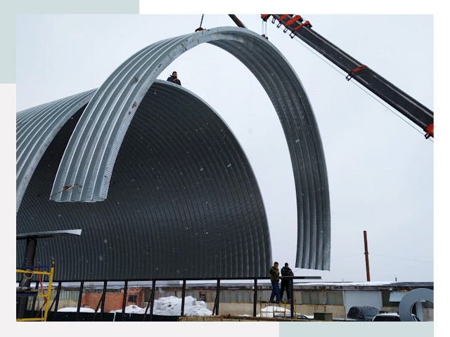 Полукруглые ангары в Каменске-Шахтинском